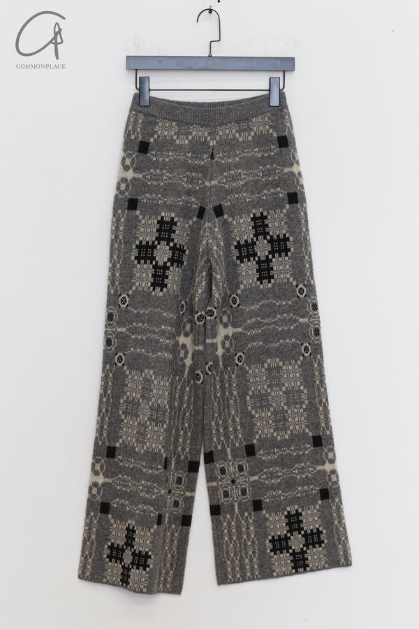 SWAYING 25 Early Spring Yak Wool Jacquard Straight Pants SW-SW25PS3B13-HUI Gray